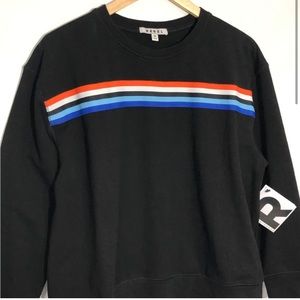 Rebel Wilson Black Sweatshirt With Varsity Stripes OX/1X